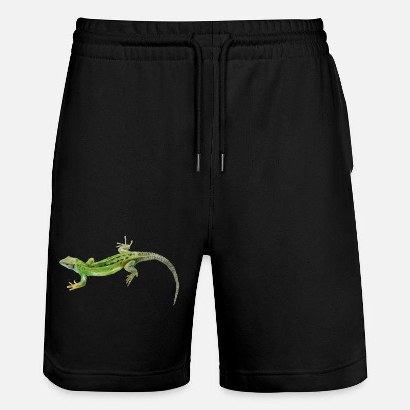 Motif vert gecko - Short de jogging bio TRAINER Stanley/Stella unisexe - noir