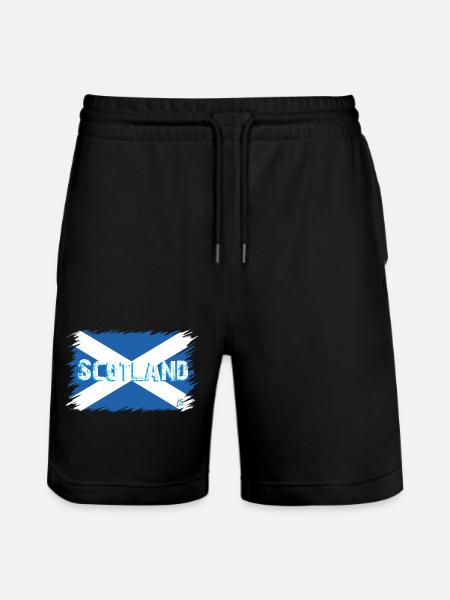 Scottish flag 2 - Stanley/Stella Trainer Unisex Organic Jogging Shorts - black