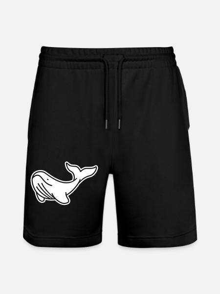 Majestic Whale – Ocean & Animal Welfare Design - Stanley/Stella Trainer Unisex Organic Jogging Shorts - black