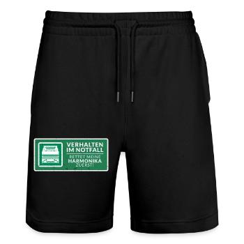 Rettet meine Harmonika zuerst! | ZiachON! - Stanley/Stella Unisex Bio Joggingshorts Trainer  - Schwarz - Vorne - Nik (191cm) & Marisol (170cm)