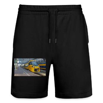 ICNG Rotterdam Central - Stanley/Stella Trainer Unisex Organic Jogging Shorts - black - Front - Nik (191cm) & Marisol (170cm)