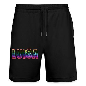 luisa rs arc-en-ciel - Short de jogging bio TRAINER Stanley/Stella unisexe - noir - Devant - Nik (191cm) & Marisol (170cm)
