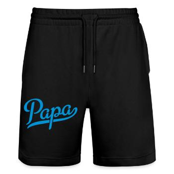 papa - Stanley/Stella Unisex Bio Joggingshorts Trainer  - Schwarz - Vorne - Nik (191cm) & Marisol (170cm)