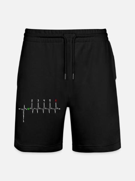 Neon N on Heartbeat - Stanley/Stella Trainer Unisex Organic Jogging Shorts - black