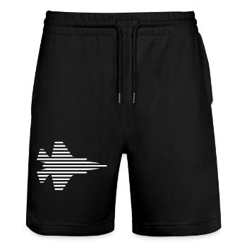 F-35 Blitz II | F 35 | F35 | Kampfflugzeug - Stanley/Stella Unisex Bio Joggingshorts Trainer  - Schwarz - Vorne - Nik (191cm) & Marisol (170cm)