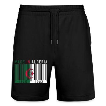 Algerien Jahrgang Geschenk MADE IN ALGERIA - Stanley/Stella Unisex Bio Joggingshorts Trainer  - Schwarz - Vorne - Nik (191cm) & Marisol (170cm)
