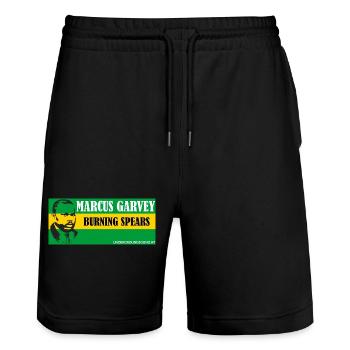 Garvey Brennender Speer Shirt - Stanley/Stella Unisex Bio Joggingshorts Trainer  - Schwarz - Vorne - Nik (191cm) & Marisol (170cm)