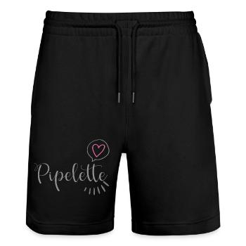 Pipelette Coeur Chic - Short de jogging bio TRAINER Stanley/Stella unisexe - noir - Devant - Nik (191cm) & Marisol (170cm)
