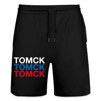 TOMSK Russland Kyrillisch Russian Flag - Stanley/Stella Unisex Bio Joggingshorts Trainer  - Schwarz - Vorne - Nik (191cm) & Marisol (170cm)