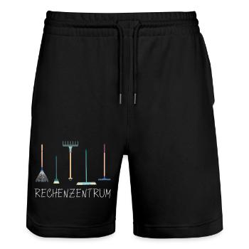 Rechenzentrum Gärtner Gärtnerei Garten Gießkanne - Stanley/Stella Unisex Bio Joggingshorts Trainer  - Schwarz - Vorne - Nik (191cm) & Marisol (170cm)
