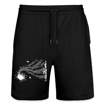 Floating Score Symphony - Stanley/Stella Trainer Unisex Organic Jogging Shorts - black - Front - Nik (191cm) & Marisol (170cm)