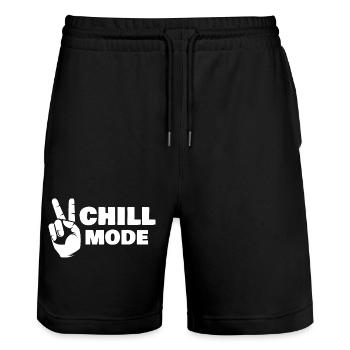 chill mode entspannung relaxing symbol peace sign - Stanley/Stella Unisex Bio Joggingshorts Trainer  - Schwarz - Vorne - Nik (191cm) & Marisol (170cm)