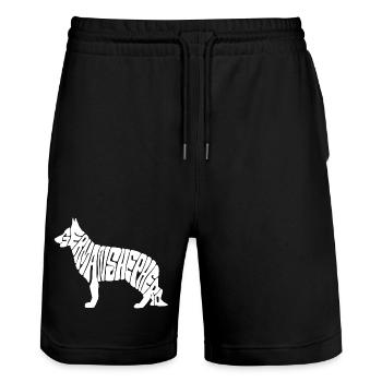 german shepherd - Stanley/Stella Unisex Bio Joggingshorts Trainer  - Schwarz - Vorne - Nik (191cm) & Marisol (170cm)