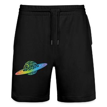 Planète arc-en-ciel - Short de jogging bio TRAINER Stanley/Stella unisexe - noir - Devant - Nik (191cm) & Marisol (170cm)