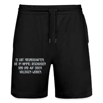 Schicksalsfreundschaften  - Stanley/Stella Unisex Bio Joggingshorts Trainer  - Schwarz - Vorne - Nik (191cm) & Marisol (170cm)