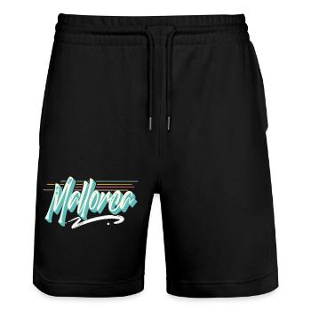 Mallorca - Stanley/Stella Unisex Bio Joggingshorts Trainer  - Schwarz - Vorne - Nik (191cm) & Marisol (170cm)