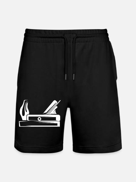 Høvlværktøj Tømrer Tømrer symbol Logo ikon - Stanley/Stella Trainer økologiske unisex joggingshorts - sort