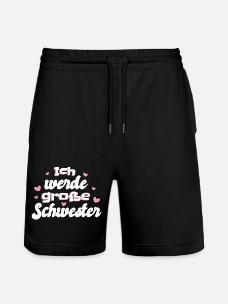 Liebevolle Schwester Botschaft - Stanley/Stella Unisex Bio Joggingshorts Trainer - Schwarz