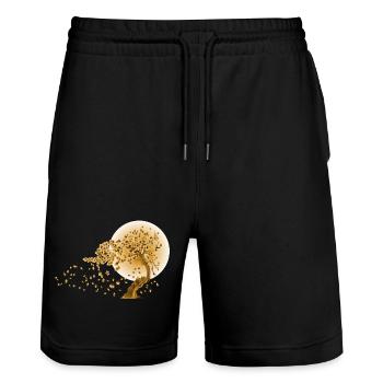 Japan Japanese Fashion Style 03 - Stanley/Stella Trainer Unisex Organic Jogging Shorts - black - Front - Nik (191cm) & Marisol (170cm)