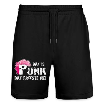 Dat is Punk dat raffste nie! - Stanley/Stella Unisex Bio Joggingshorts Trainer  - Schwarz - Vorne - Nik (191cm) & Marisol (170cm)