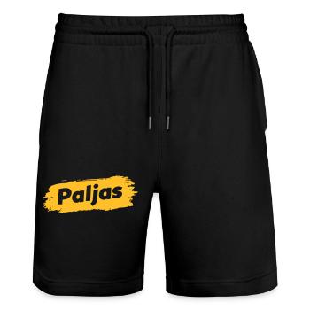 Paljas - Antwerpener Dialekt - Stanley/Stella Unisex Bio Joggingshorts Trainer  - Schwarz - Vorne - Nik (191cm) & Marisol (170cm)