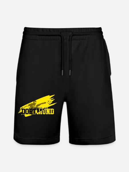 Fussball Dortmund - Stanley/Stella Unisex Bio Joggingshorts Trainer - Schwarz
