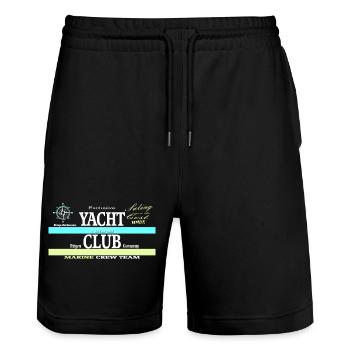 Yacht Club Vintage Collage - Stanley/Stella Trainer Unisex Organic Jogging Shorts - black - Front - Nik (191cm) & Marisol (170cm)