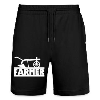 Farmer old plough for farmer & farmer - Stanley/Stella Trainer Unisex Organic Jogging Shorts - black - Front - Nik (191cm) & Marisol (170cm)