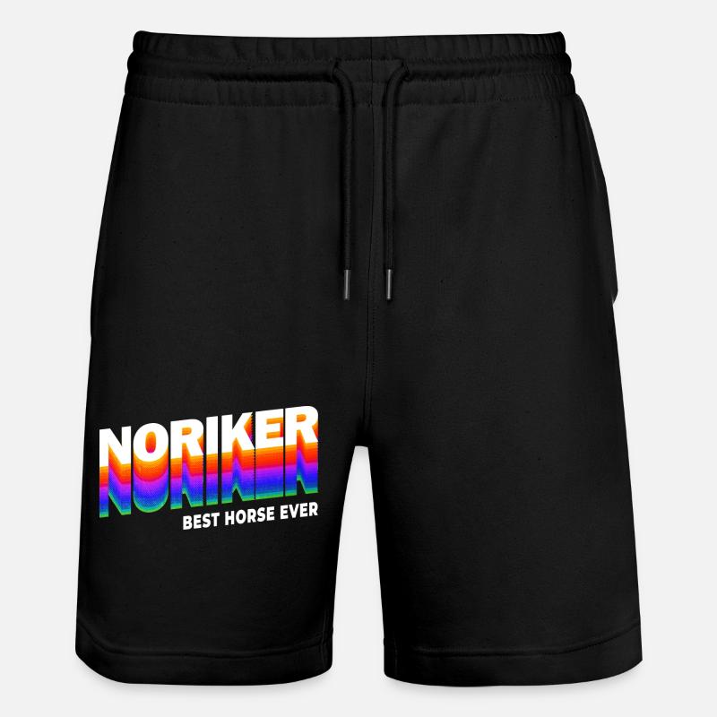 Noriker Pferde Design / Geschenkidee - Stanley/Stella Unisex Bio Joggingshorts Trainer - Schwarz