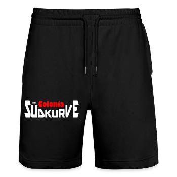 Südkurve Colonia - Stanley/Stella Unisex Bio Joggingshorts Trainer  - Schwarz - Vorne - Nik (191cm) & Marisol (170cm)