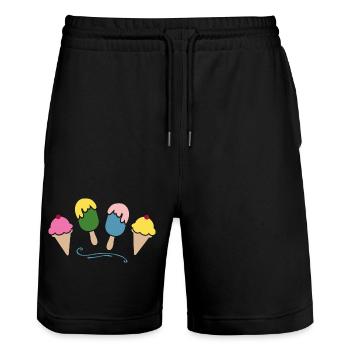 Glace - Short de jogging bio TRAINER Stanley/Stella unisexe - noir - Devant - Nik (191cm) & Marisol (170cm)