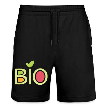 Bio Team Company Club Friends Fruits Food Vegan - Stanley/Stella Trainer Unisex Organic Jogging Shorts - black - Front - Nik (191cm) & Marisol (170cm)