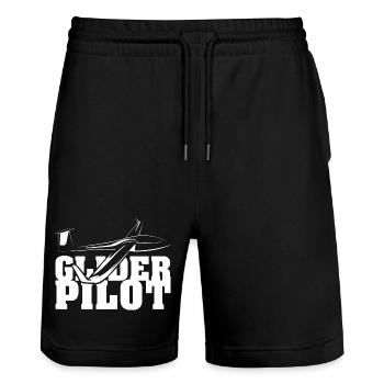 glider pilot symbol friends team Segelflug fliegen - Stanley/Stella Unisex Bio Joggingshorts Trainer  - Schwarz - Vorne - Nik (191cm) & Marisol (170cm)