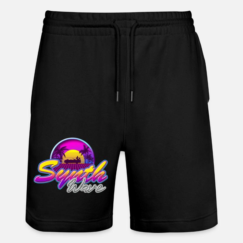 Synth-Wave Music Neon-Vibe Electrowave sunset - Stanley/Stella Unisex Bio Joggingshorts Trainer - Schwarz