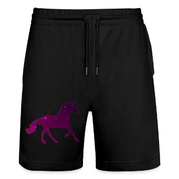 Cheval Étoile - Cadeau de Cheval Galaxie de Caval d’Équitation Mignon - Short de jogging bio TRAINER Stanley/Stella unisexe - noir - Devant - Nik (191cm) & Marisol (170cm)