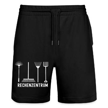Rechenzentrum Gärtner Natur Landschaftsgärtner Ges - Stanley/Stella Unisex Bio Joggingshorts Trainer  - Schwarz - Vorne - Nik (191cm) & Marisol (170cm)