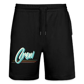 Crew team squad - Stanley/Stella Trainer Unisex Organic Jogging Shorts - black - Front - Nik (191cm) & Marisol (170cm)