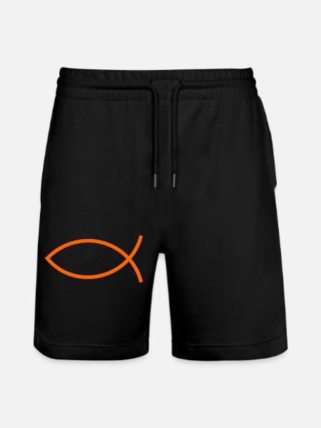 Jesus fish Ichthys fish fish - Stanley/Stella Trainer Unisex Organic Jogging Shorts - black