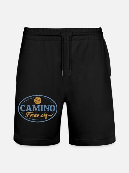 Camino Francés Pilgrim Stamp | Santiago - Stanley/Stella Trainer Unisex Organic Jogging Shorts - black