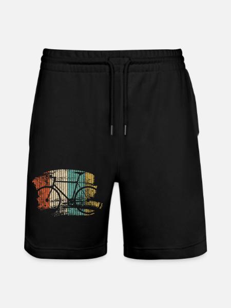 Rainbow Bicycle Silhouette Grunge - Stanley/Stella Trainer Unisex Organic Jogging Shorts - black