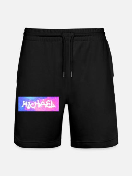 Michael Name Geschenk Geschenkidee Galaxie - Stanley/Stella Unisex Bio Joggingshorts Trainer - Schwarz