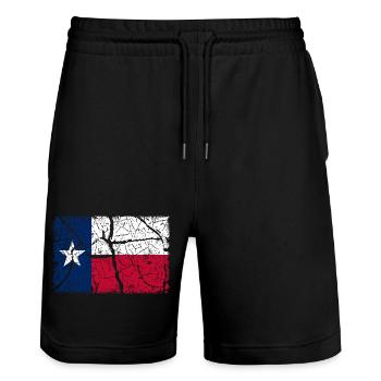 Texas Vintage - Stanley/Stella Unisex Bio Joggingshorts Trainer  - Schwarz - Vorne - Nik (191cm) & Marisol (170cm)