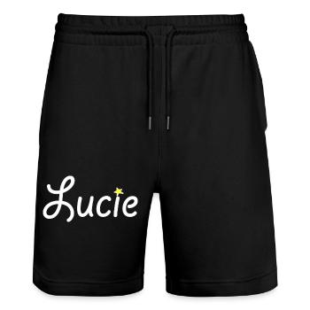 Lucie - Short de jogging bio TRAINER Stanley/Stella unisexe - noir - Devant - Nik (191cm) & Marisol (170cm)