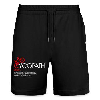 Cyclopath Fahrradkunst Grafik - Stanley/Stella Unisex Bio Joggingshorts Trainer  - Schwarz - Vorne - Nik (191cm) & Marisol (170cm)