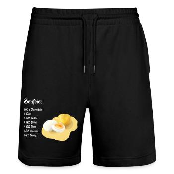 Senfeier Rezept - Stanley/Stella Unisex Bio Joggingshorts Trainer  - Schwarz - Vorne - Nik (191cm) & Marisol (170cm)