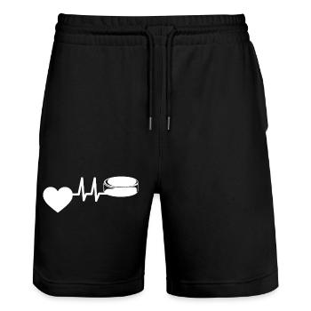 Sports d’hiver Équipe de hockey sur glace hockey - Short de jogging bio TRAINER Stanley/Stella unisexe - noir - Devant - Nik (191cm) & Marisol (170cm)