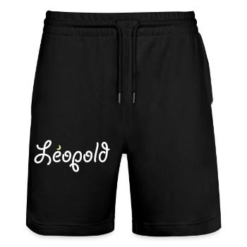Leopold - Stanley/Stella Unisex Bio Joggingshorts Trainer  - Schwarz - Vorne - Nik (191cm) & Marisol (170cm)