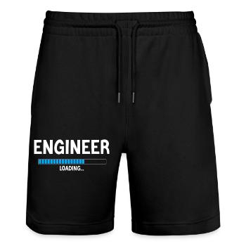 Engineer Geschenk-Ingenieur Personalisierter Humor - Stanley/Stella Unisex Bio Joggingshorts Trainer  - Schwarz - Vorne - Nik (191cm) & Marisol (170cm)