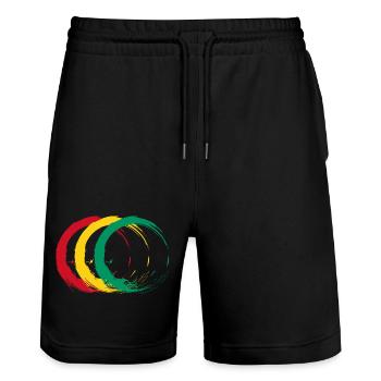 Guinea - Stanley/Stella Unisex Bio Joggingshorts Trainer  - Schwarz - Vorne - Nik (191cm) & Marisol (170cm)
