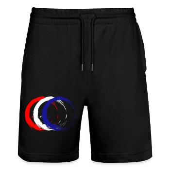 Kroatien - Stanley/Stella Unisex Bio Joggingshorts Trainer  - Schwarz - Vorne - Nik (191cm) & Marisol (170cm)
